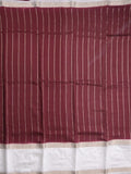 Maheshwari fancy saree maroon color allover zari motifs & zari border with zari pallu and contrast blouse