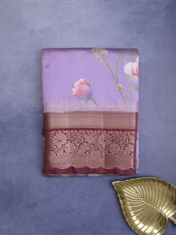 Tussar fancy saree for women | purple | zari border | party wear