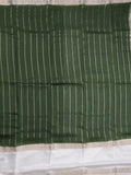 Maheshwari fancy saree bottle green color allover zari motifs & zari border with zari pallu and contrast blouse