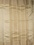 Dupion fancy saree cream color allover zari motifs & zari border with stripes pallu and running blouse