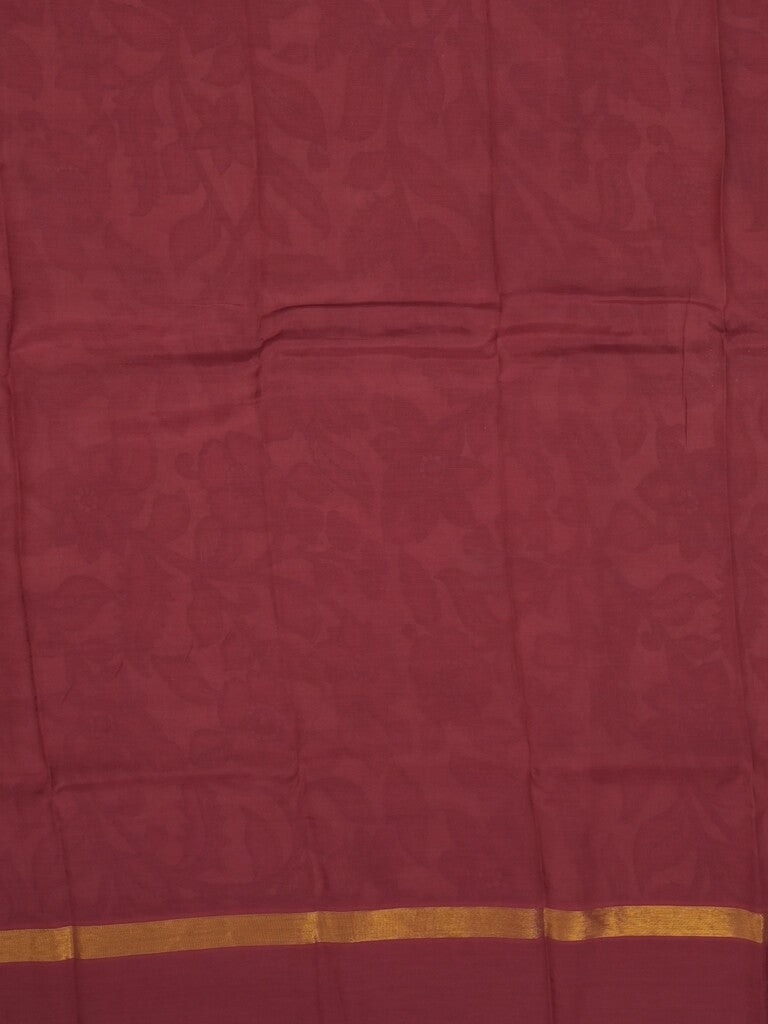 Kalamkari silk saree in cream, featuring a contrast color border and plain matching blouse