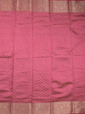 Dupion fancy saree pink color allover zari motifs & zari border with stripes pallu and running blouse