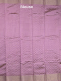 Dupion fancy saree purple color allover zari motifs & zari border with stripes pallu and running blouse