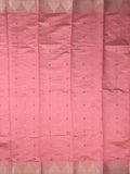 Dupion fancy saree light pink color allover zari motifs & zari border with zari pallu and running blouse