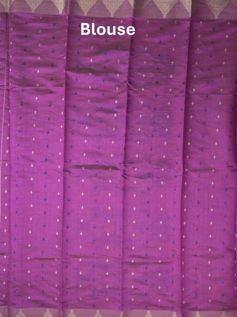 Dupion fancy saree purple color allover zari motifs & zari border with zari pallu and running blouse