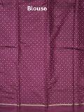 Satin silk fancy saree purple color allover zari motifs & zari border with rich pallu and contrast blouse
