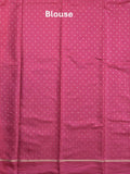 Satin silk fancy saree royal blue color allover zari motifs & zari border with rich pallu and contrast blouse