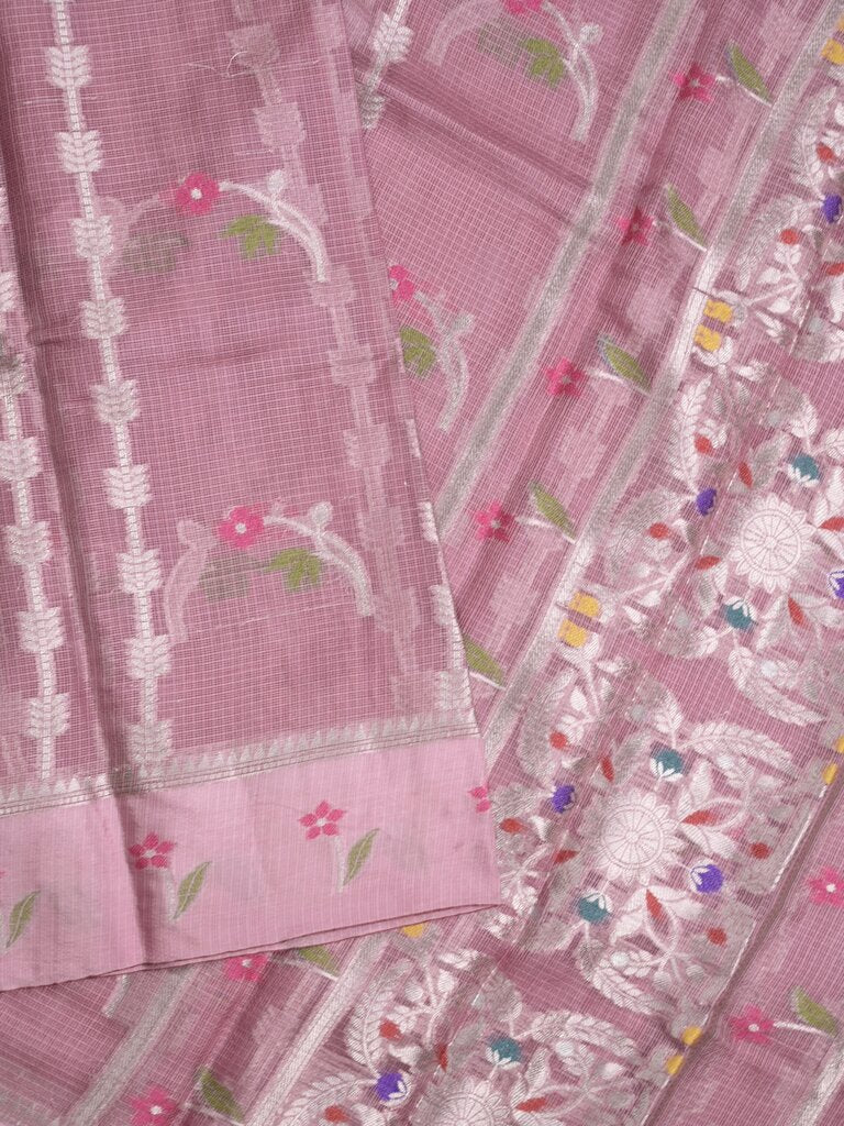 Kota fancy saree for women | light pink | zari border | party wear