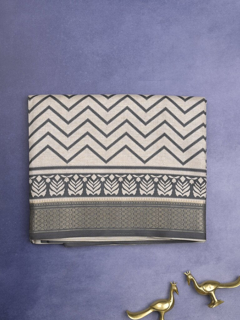 Tussar fancy saree for women | black | printed | party wear