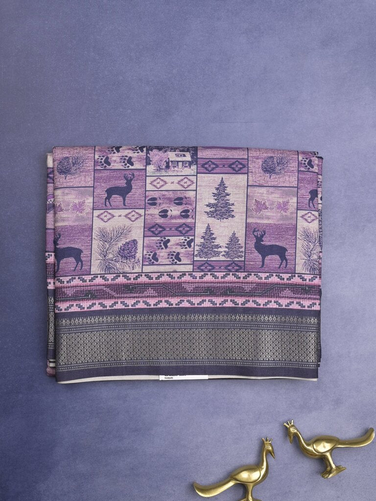 Tussar fancy saree for women | black | printed | party wear