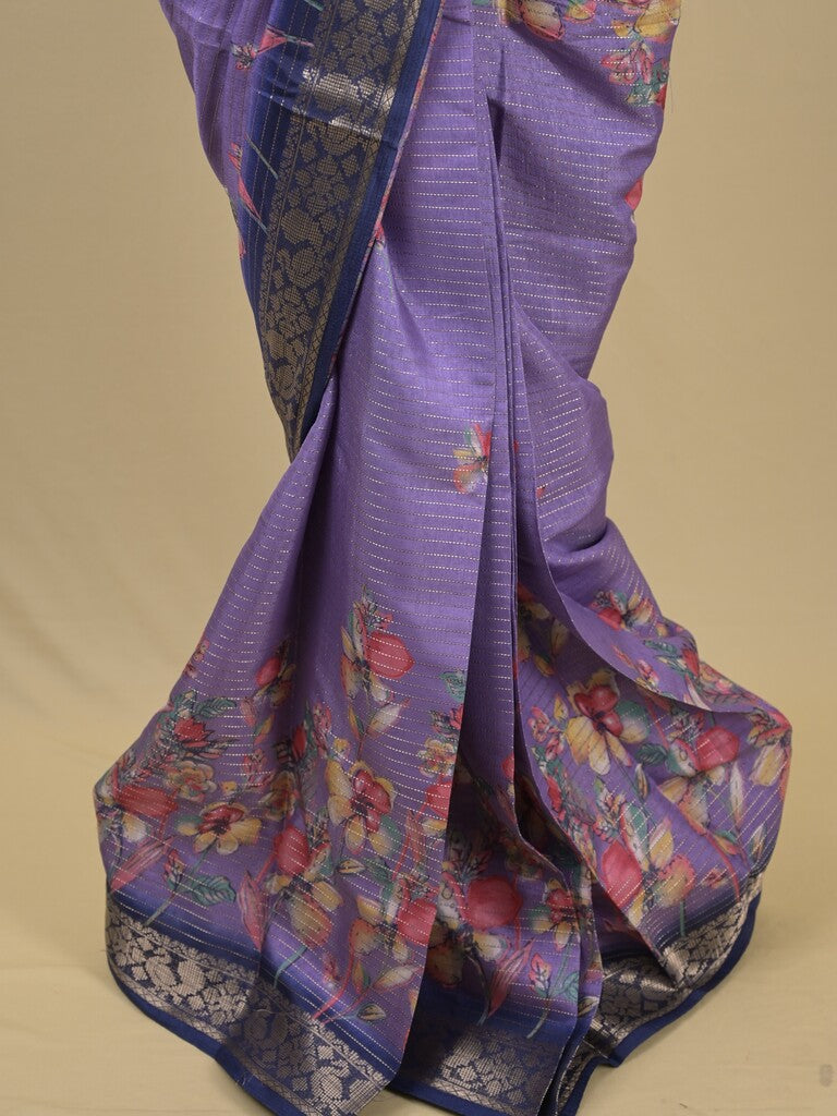 Rocket saree Dola silk saree in purple color