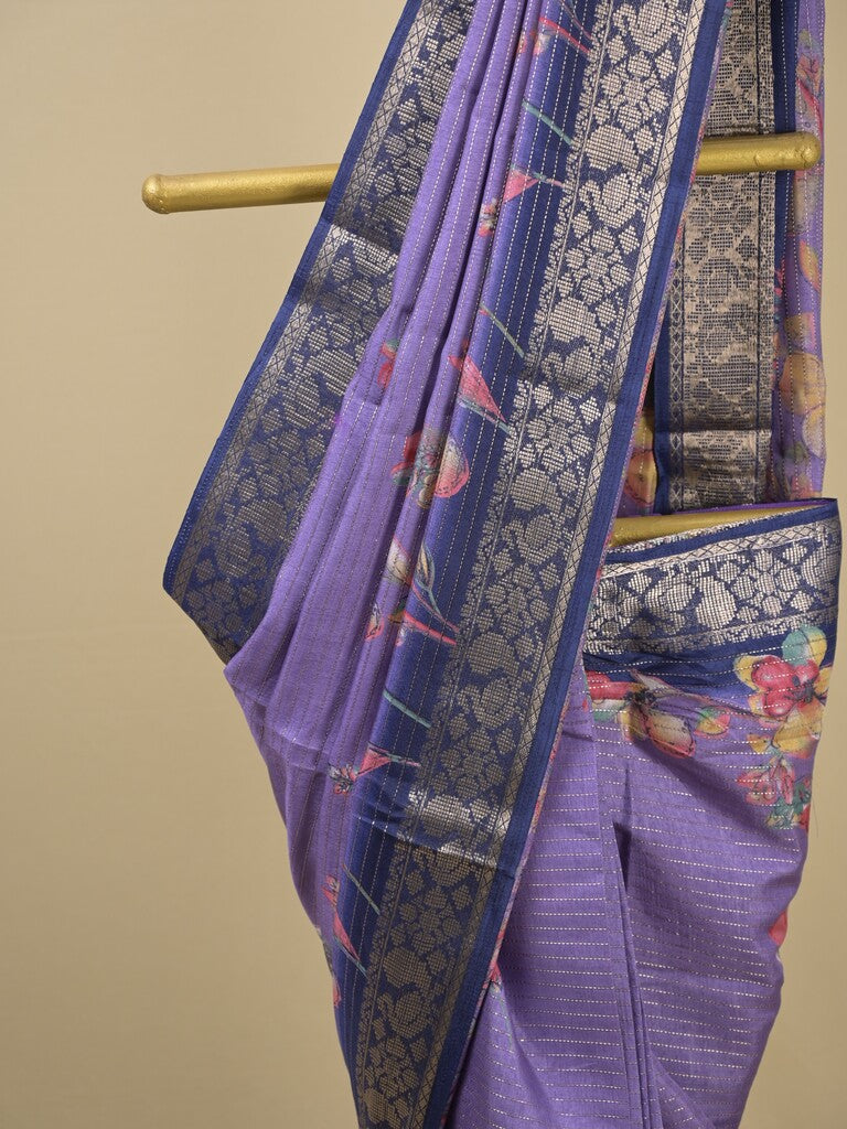 Rocket saree Dola silk saree in purple color