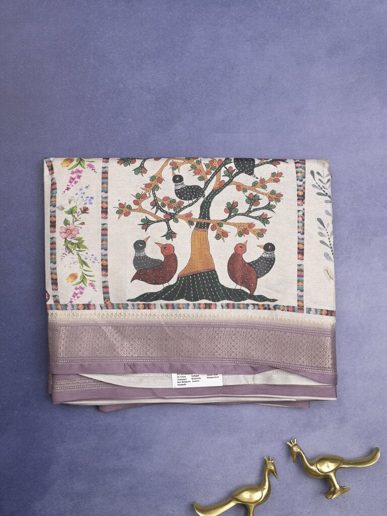 Tussar fancy saree for women | black | printed | party wear