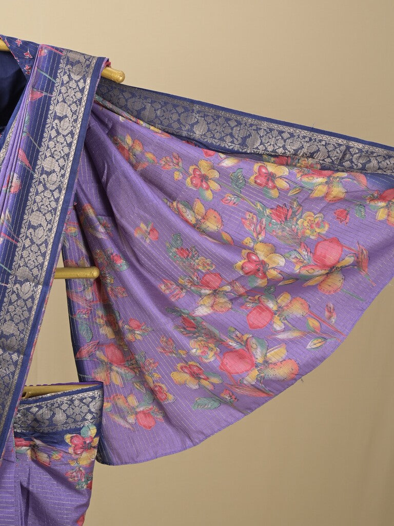 Rocket saree Dola silk saree in purple color