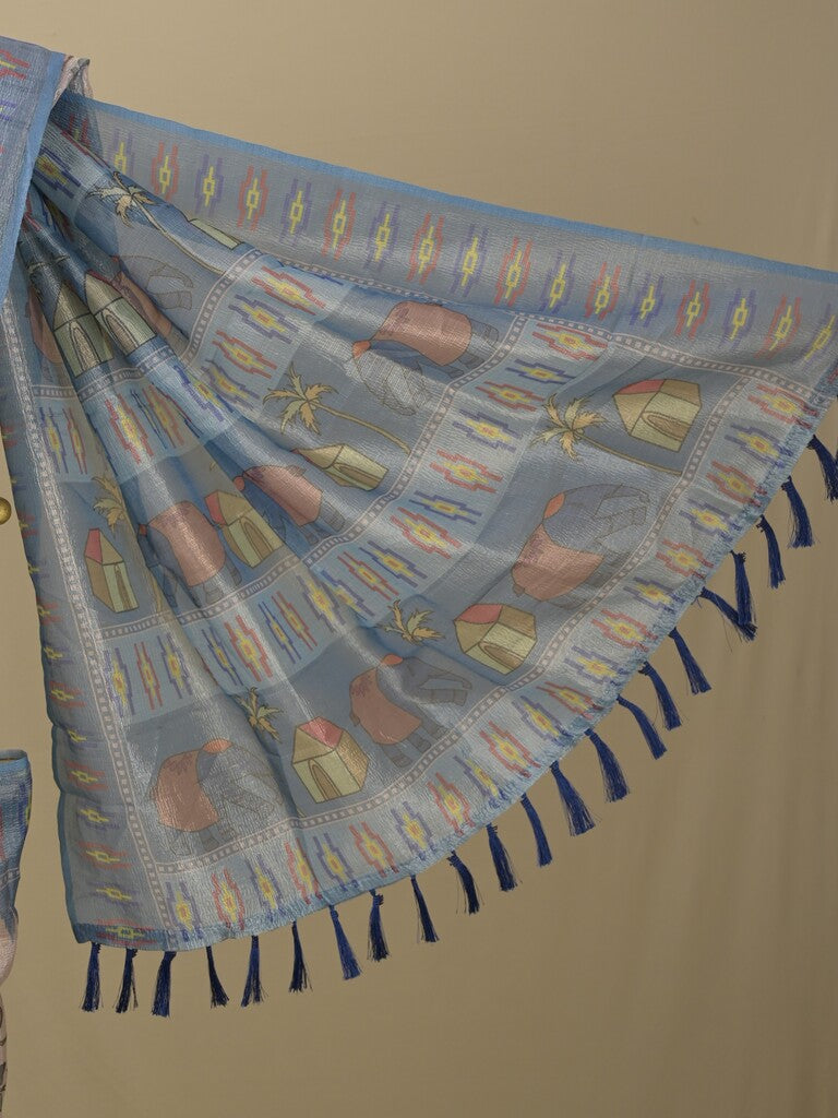 Rocket saree Kora saree in cream color