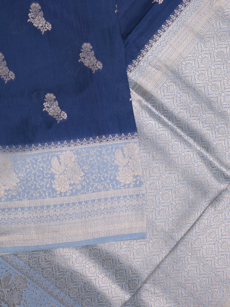 Tabby silk fancy saree for women | royal blue | zari border | party wear