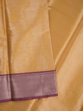 Banaras tissue fancy Saree in mustard yellow color allover weaves, Zari Border with running blouse