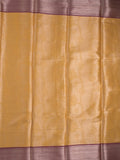 Banaras tissue fancy Saree in mustard yellow color allover weaves, Zari Border with running blouse