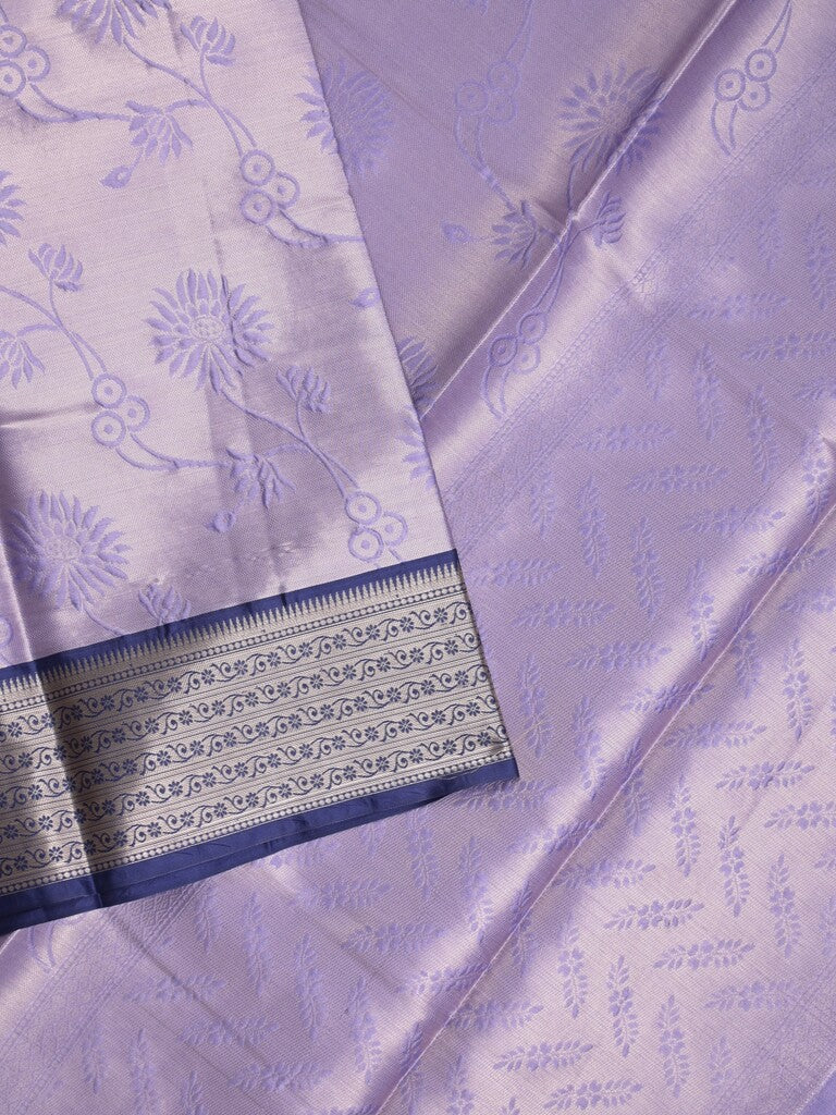 Banaras tissue fancy Saree in purple color allover weaves, Zari Border with running blouse