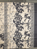 Tussar fancy saree for women | black | printed | party wear