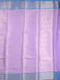 Banaras tissue fancy Saree in lavender color allover weaves, Zari Border with running blouse