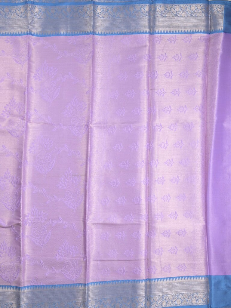Banaras tissue fancy Saree in lavender color allover weaves, Zari Border with running blouse