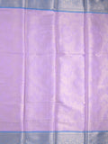 Banaras tissue fancy Saree in lavender color allover weaves, Zari Border with running blouse