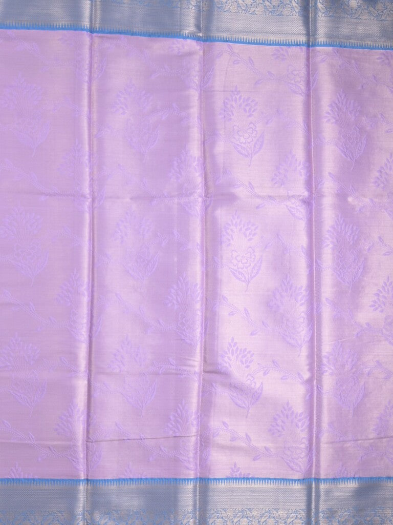 Banaras tissue fancy Saree in lavender color allover weaves, Zari Border with running blouse
