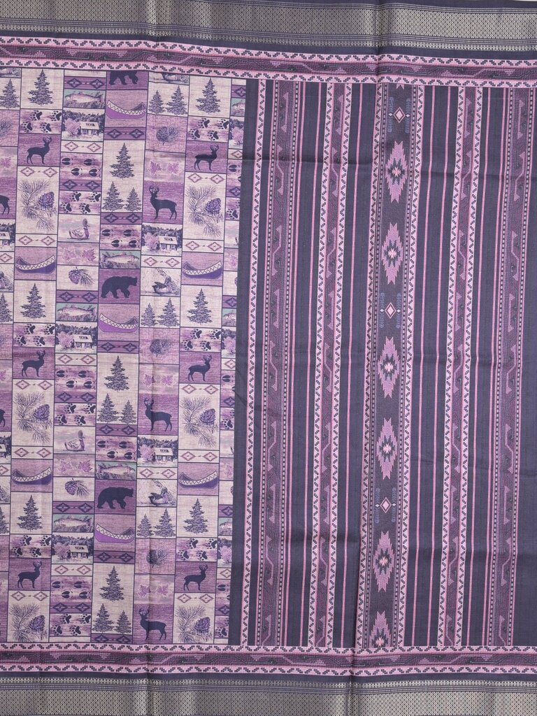 Tussar fancy saree for women | black | printed | party wear