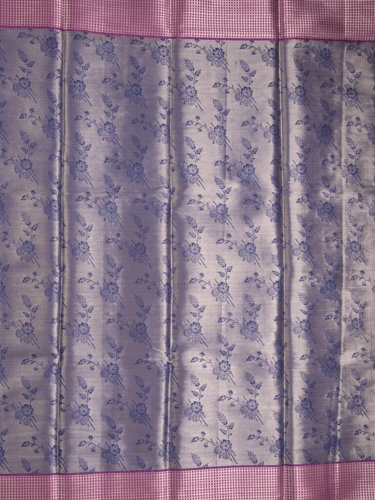 Banaras tissue fancy Saree in navy blue color allover weaves, Zari Border with running blouse