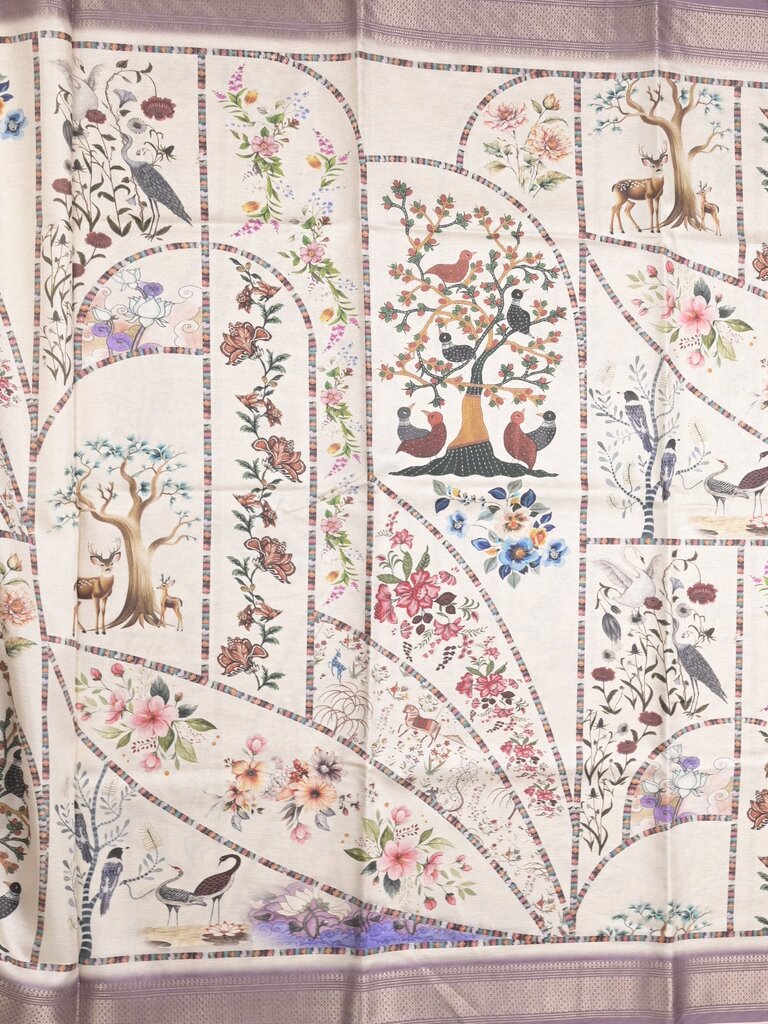Tussar fancy saree for women | black | printed | party wear