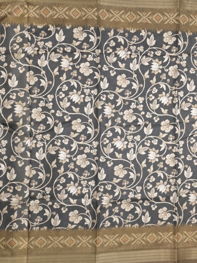 Tussar fancy saree for women | black | printed | party wear