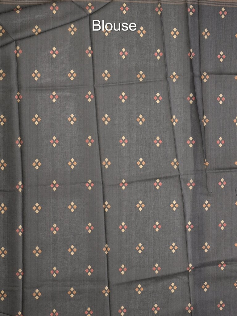 Tussar fancy saree for women | black | printed | party wear