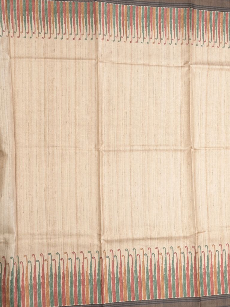 Tussar fancy saree for women | black | printed | party wear