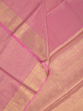 Georgette fancy Saree in baby pink color allover weaves, Zari Border with rich pallu and plain blouse
