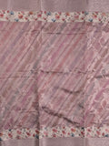 Elegant Chanderi Printed Saree in light purple color with Zari Border & Matching Blouse