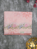 Silk kota fancy saree baby pink color allover prints & fancy embroidery border with running pallu and printed blouse