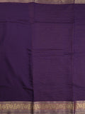 Chanderi fancy Saree in navy blue color allover plain with Zari Border & tissue blouse