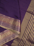 Chanderi fancy Saree in navy blue color allover plain with Zari Border & tissue blouse
