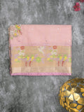 Silk kota fancy saree baby pink color allover embroidery, mirror work & zari border with running pallu and plain blouse