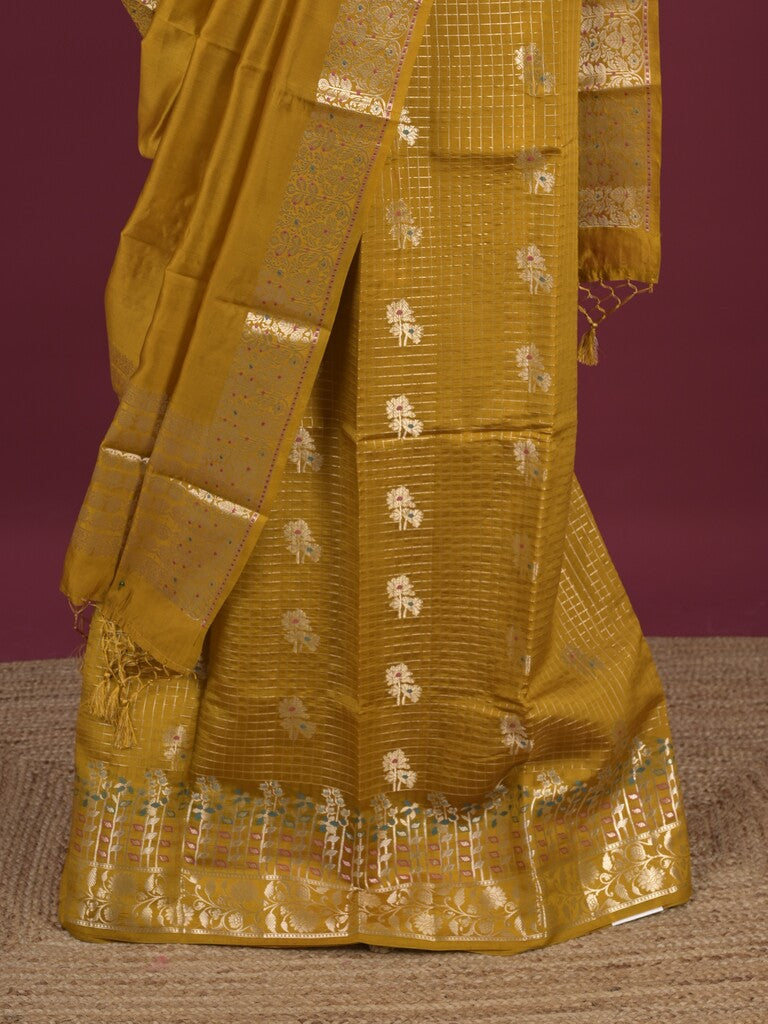 Chiniya silk lehenga set with blouse & dupatta | red | unstitched | party wear