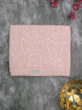 Kota fancy saree baby pink color allover embroidery & fancy border with running pallu and attached plain blouse