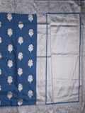 Mashru silk fancy Saree in royal blue color allover zari motifs with Zari Border & plain Blouse