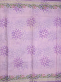 Silk kota fancy saree light lavender color allover prints & fancy embroidery border with running pallu and printed blouse