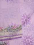 Silk kota fancy saree light lavender color allover prints & fancy embroidery border with running pallu and printed blouse