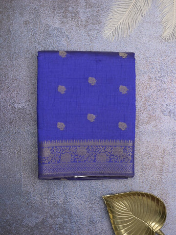 Dupion fancy saree for women | royal blue | zari border | party wear