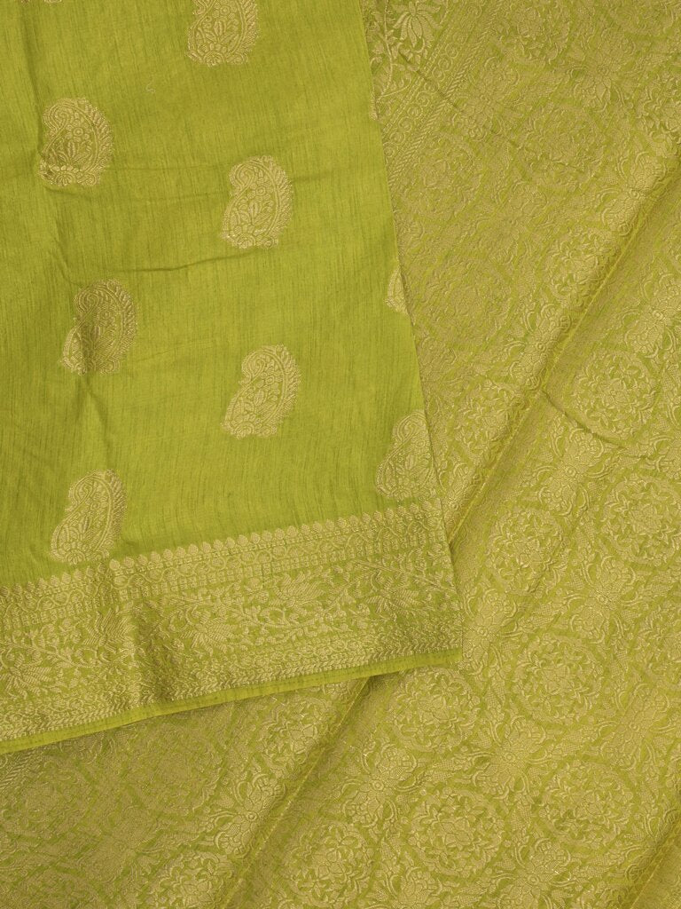 Dupion fancy saree for women | parrot green | zari border | party wear