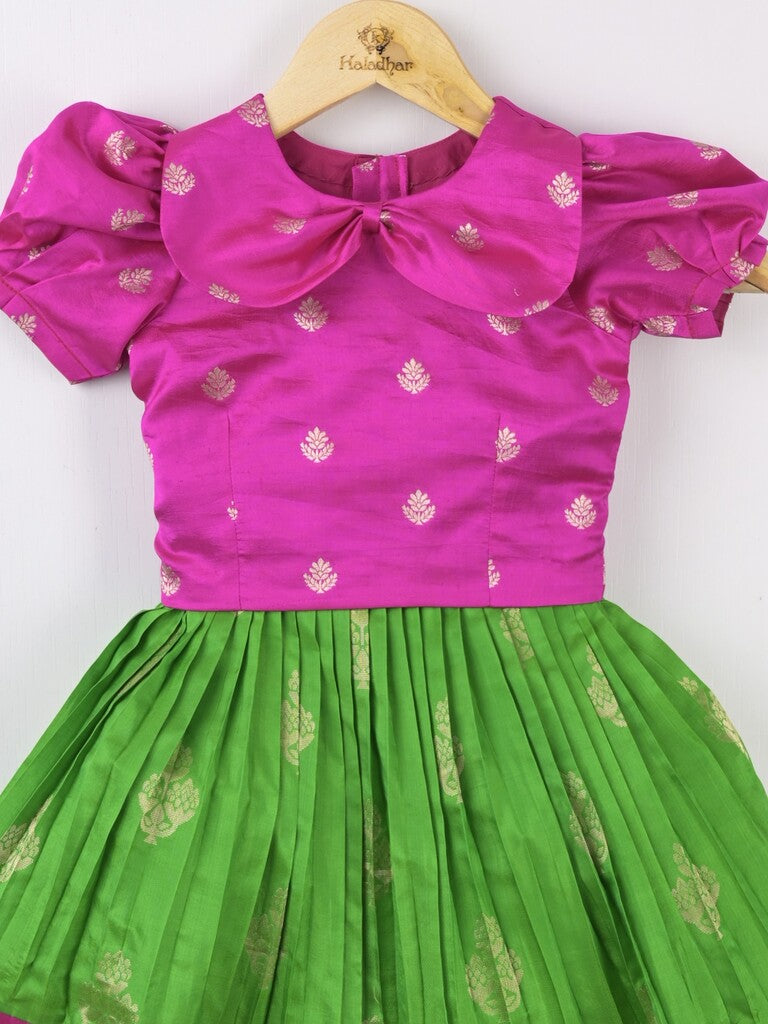 Traditional Kanchi Pattu Lehenga Set for Girls 3-4 years