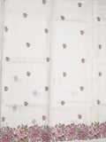 Kota fancy saree white color allover embroidery motifs & fancy embroidery border with running pallu and plain blouse