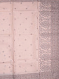Kota fancy saree baby pink color allover embroidery & fancy border with running pallu and attached self blouse